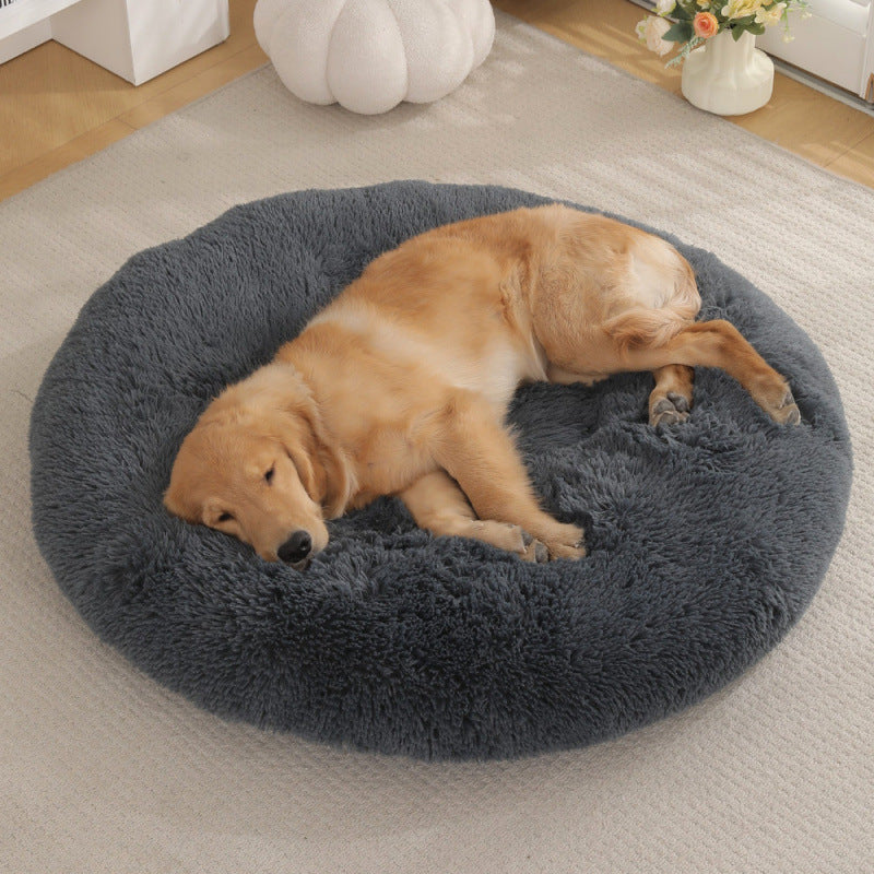The Ultimate Comfort for Your Pet: Pet Round Plush Warm Sleeping Mat Bed